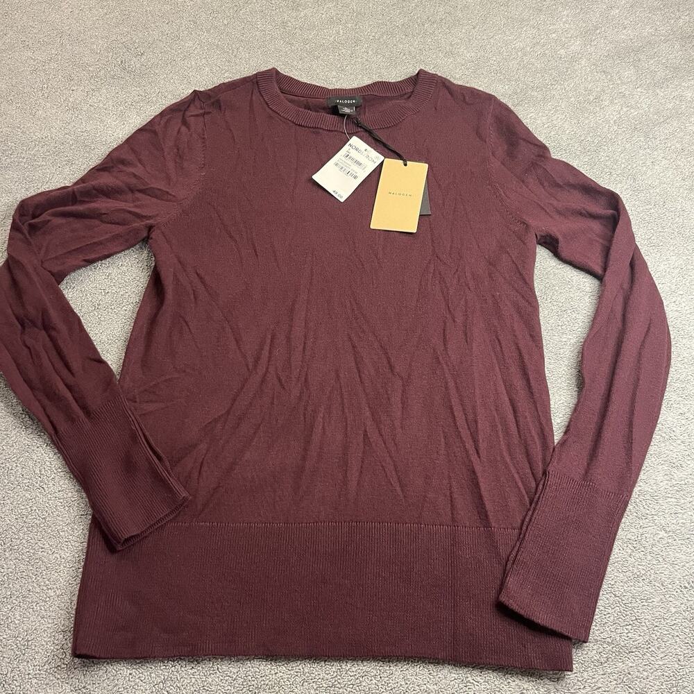 NWT Halogen Nordstrom Burgundy Crewneck Knit Pullover Sweater Size S B344